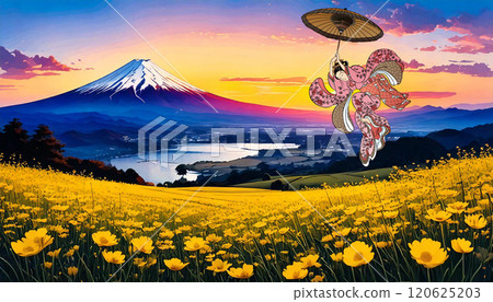 撐傘飛翔的日服美人（背景：AI世代） 120625203