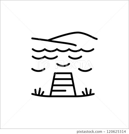 Lake with Dock icon 120625314