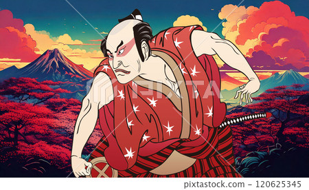 浮世繪歌舞伎演員(背景:生成AI) 浮世繪歌舞伎演員(背景:生成AI) 120625345