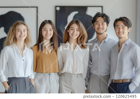 Diverse group of young male and female college students 120625495