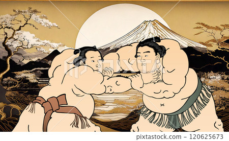 日式背景與相撲力士(背景:AI世代) 日式背景與相撲力士(背景:AI世代) 120625673