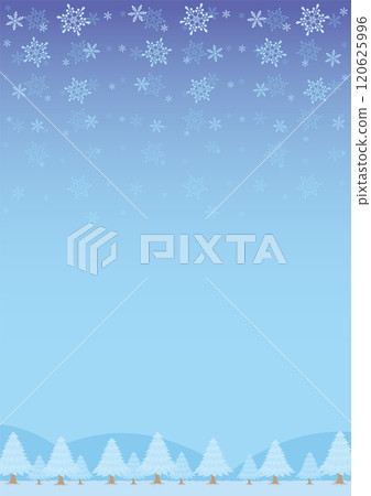 Snowing winter forest landscape illustration_vertical 120625996