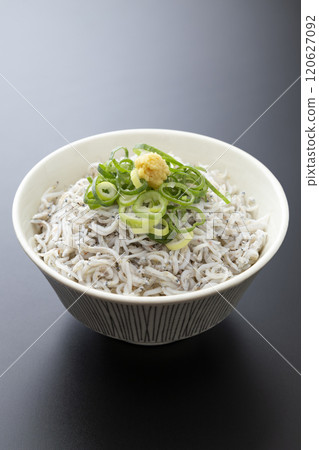 Boiled whitebait bowl on a black background 120627092