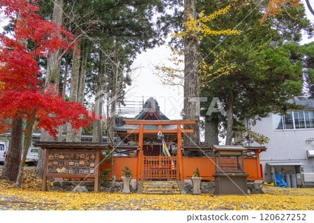 Mount Koya: Odawara Tenjin Shrine surrounded by autumn leaves 120627252
