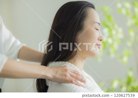 Young woman relaxation salon image Young woman relaxation salon image 120627539