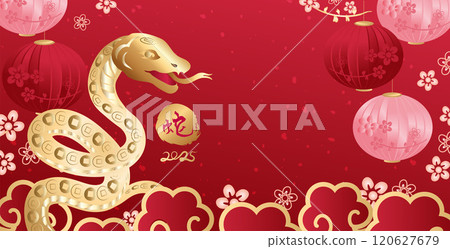 Happy New Year 2025. Year of the snake. 120627679