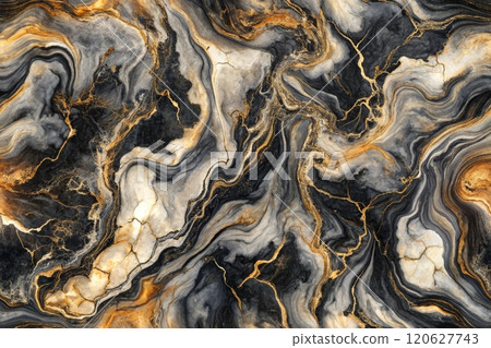 A fluid abstract design with swirling patterns of Marble ink pattern, resembling marble or a cosmic nebula 120627743