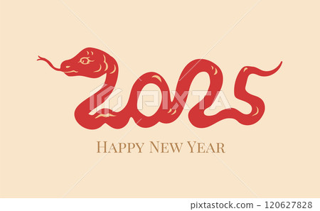 Happy New Year 2025. Year of the snake. 120627828