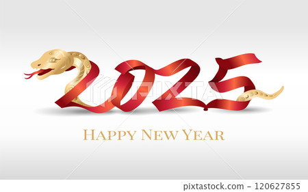 Happy New Year 2025. Year of the snake. Happy New Year 2025. Year of the snake. 120627855