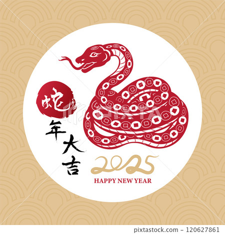 Happy New Year 2025. Year of the snake. 120627861