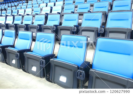 Seats lined up in the stadium Seats lined up in the stadium 120627990
