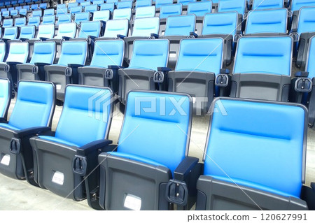 Seats lined up in the stadium Seats lined up in the stadium 120627991