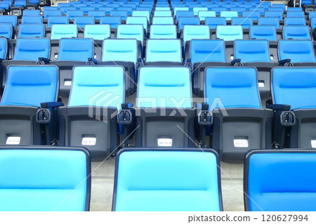 Seats lined up in the stadium Seats lined up in the stadium 120627994