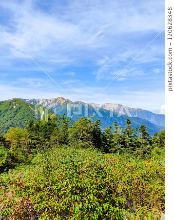 夏季攀登烏帽山、南澤山(從烏帽小屋眺望赤牛山、藥師山) 夏季攀登烏帽山、南澤山(從烏帽小屋眺望赤牛山、藥師山) 120628348