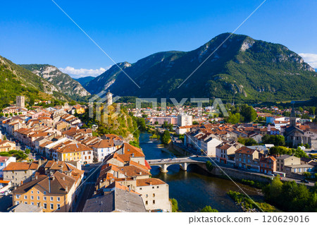 Aerial view of Tarascon-sur-Ariege 120629016
