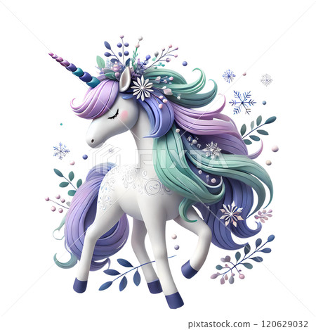 unicorn with flowers unicorn with flowers 120629032