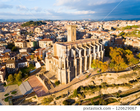 Aerial of Basilica de Santa Maria in Manresa Aerial of Basilica de Santa Maria in Manresa 120629067