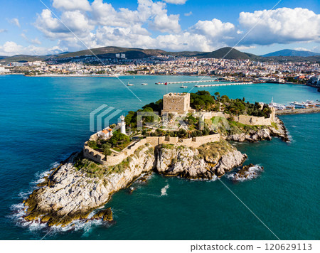 Top view of the Pigeon island. Kusadasi. Turkey. 120629113