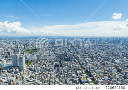 [Cityscape] View to the northeast from Skytree (towards Tokyo Bay and Chiba) 120629168