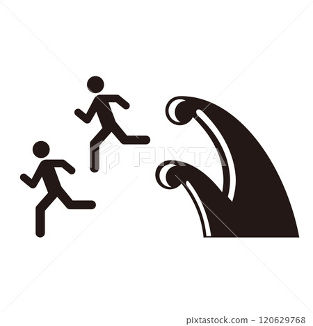 海嘯疏散象形圖圖標 120629768