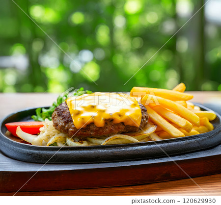 One plate hamburger One plate hamburger 120629930
