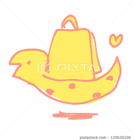 手繪線畫插圖，一條簡單可愛的蛇拿著紙袋，享受購物 120630106