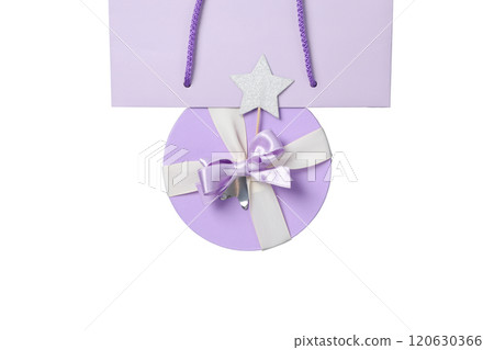 PNG, New Year gift, Christmas gifts isolated on white background. PNG, New Year gift, Christmas gifts isolated on white background. 120630366