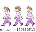 A young woman who continues a walking diet 120630513