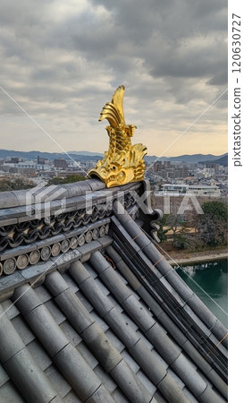 岡山城 屋頂上的金色鯷馿在守護著你 120630727