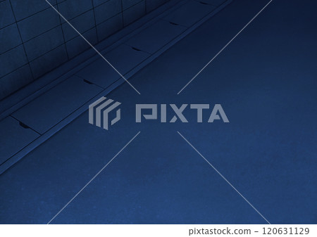 Background illustration of asphalt and gutter (night 02) 120631129