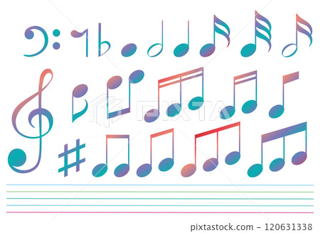 Colorful Musical Notes and Symbols 120631338