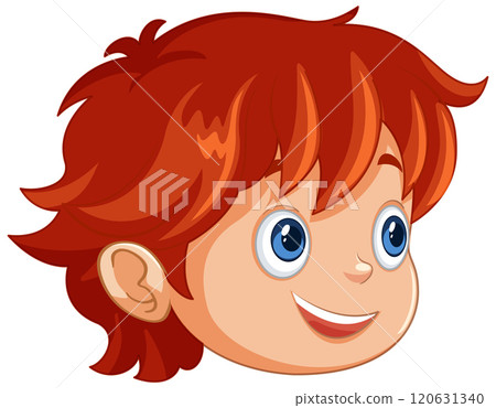 Happy Red-Haired Boy Illustration 120631340