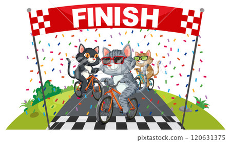 Cats Cycling to the Finish Line Cats Cycling to the Finish Line 120631375