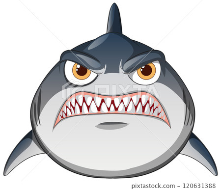 Fierce Cartoon Shark Illustration 120631388