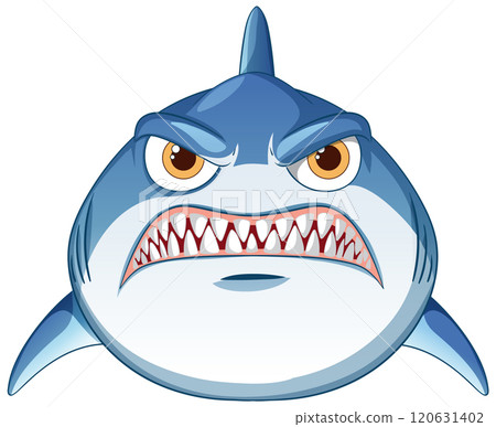 Fierce Cartoon Shark Illustration Fierce Cartoon Shark Illustration 120631402
