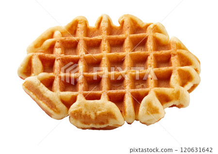 Authentic Liege Waffle as Soft and Irregularly Shaped Sweet Treat 120631642