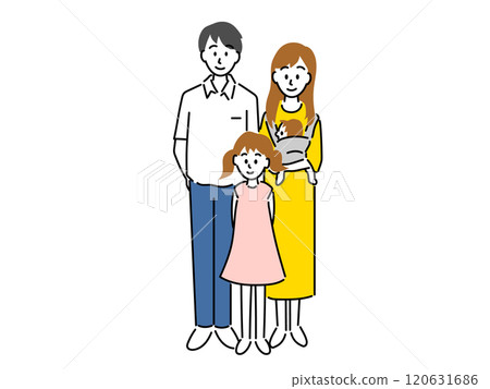 Illustration of 4 people family Illustration of 4 people family 120631686