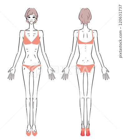 Illustration of a woman who is too thin Illustration of a woman who is too thin 120631737