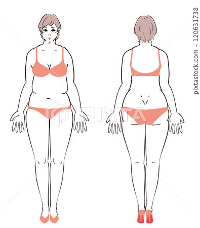 Illustration of an overweight woman Illustration of an overweight woman 120631738