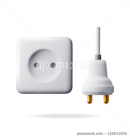 3d white plug and socket isolated 120632050