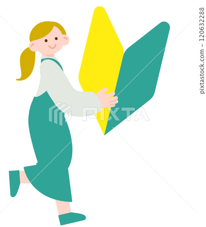 一個有初學者標記的女人的簡單插圖 120632288