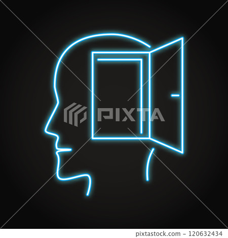 Open mind concept neon icon Open mind concept neon icon 120632434