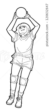 Illustration of a girl tossing Illustration of a girl tossing 120632647