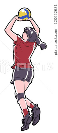 Illustration of a girl tossing 120632681