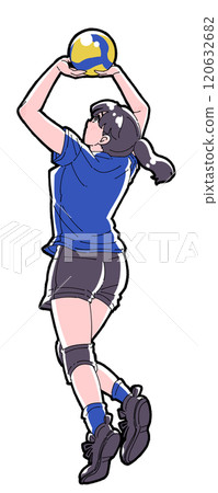 一個女孩折騰的插圖 一個女孩折騰的插圖 120632682