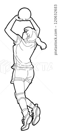 一個女孩折騰的插圖 一個女孩折騰的插圖 120632683
