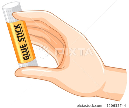 Hand Holding a Glue Stick 120633744