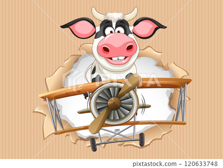 Cow Pilot Breaking Through Wall Cow Pilot Breaking Through Wall 120633748