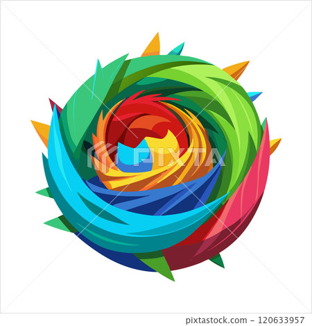 3d rendering of dynamic colorful nest vector 3d rendering of dynamic colorful nest vector 120633957