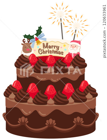 豪華黑巧克力聖誕蛋糕 120633961